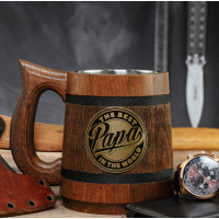The Best Papa wooden mug