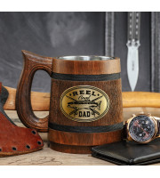 Reel Cool Dad wooden mug