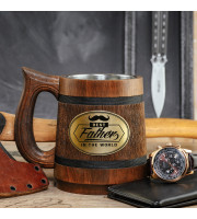 The best Father in the world wooden mug