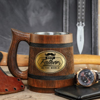 The best Father in the world wooden mug