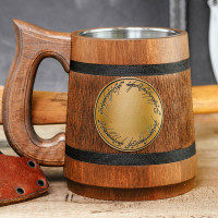 Elvish One Ring wooden mug