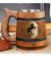 Prancing Pony wooden mug. LOTR Gifts. Hobbit Tankard