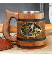 Mandalorian Personalized Mug, Star Wars Handmade Gift, Birthday Gamer Gift, Nerd Xmas Gear, Star Wars Custom Tankard, Mandalorian Skull Logo