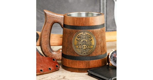 NGTSFLY Personalized custom Best Wooden Beer Mugs for