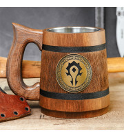For the Horde beer Mug, Warcraft Engraved Wooden Gift For the Horde beer Mug, Warcraft Engraved Wooden Gift